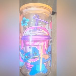 Stitch glass cup! Hand made!